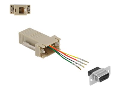 Adapter D-Sub 9 pin female to RJ11/RJ14, Adapter D-Sub 9 pin female to RJ11/RJ14