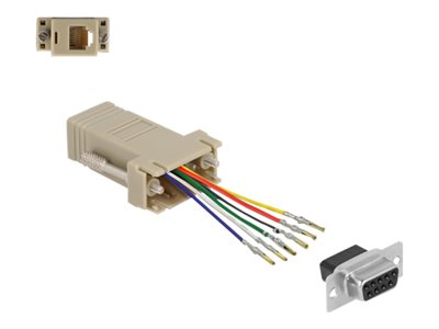 Adapter D-Sub 9 pin female to RJ12 6P/6C, Adapter D-Sub 9 pin female to RJ12 6P/6C