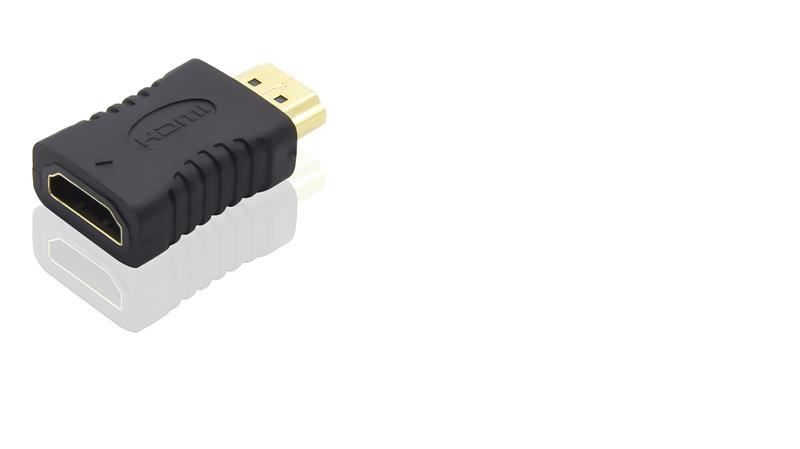 Adaptér HDMI Female - HDMI Male zlacená