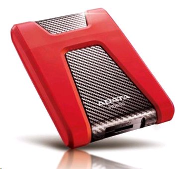 ADATA Externí HDD 1TB 2,5" USB 3.1 DashDrive Durable HD650, červený (gumový, nárazu odolný) AHD650-1TU31-CRD