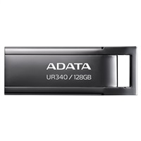 ADATA Flash Disk 128GB UR340, USB 3.2 Dash Drive, kov lesklá černá AROY-UR340-128GBK
