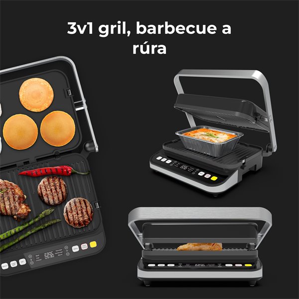 AENO Elektrický gril EG5, 2000W, 6 režimov ohrevu, uhol otvorenia -180°, Regulácia teploty, Casovac AEG0005