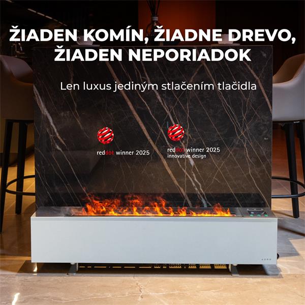 AENO FH1S Premium SPACE FIRE HEATER, Biely, LED, WI-FI, max 2000W, 1000x242cm, efekt ohńa AFH0001S