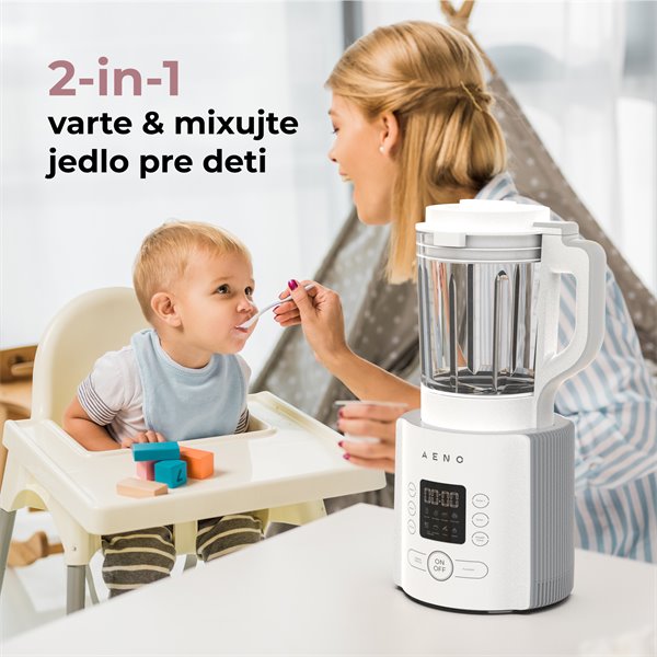 AENO Mixér s polievkovarom a naparovacím nadstavcom TB1, 800W,1,75l, 8 progr, 9 rýchlosti, LED display ATB0001