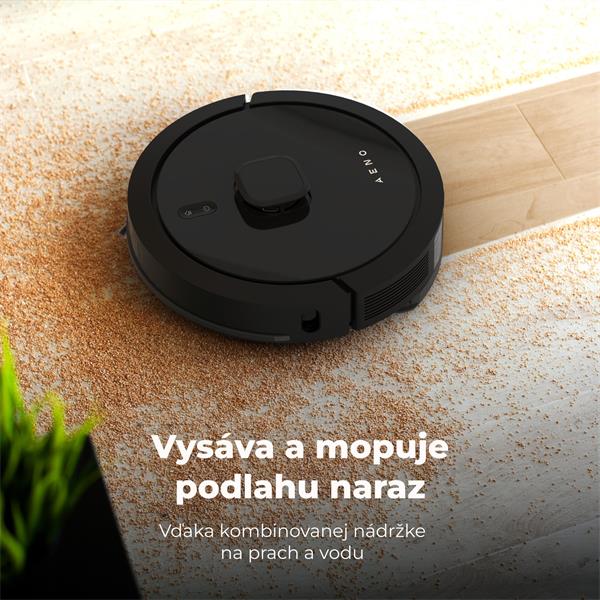 AENO Robotický vysavač RC7S -2v1mokré a suché cistenie, 250min,4 módy,LIDAR,AENO App,HEPA,4000p, Cierny ARC0007S