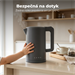 AENO Rychlovarná kanvica EK13G - 1,7l, dvojstenná stena, automatické vypnutie, nerezové vnútro, sivá AEK0013G