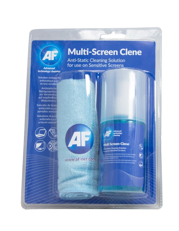 AF Multi-screen Cleen - Antistatický čistič obrazovek (CRT, LED, LCD) 200ml, včetně utěrky 5028356504749