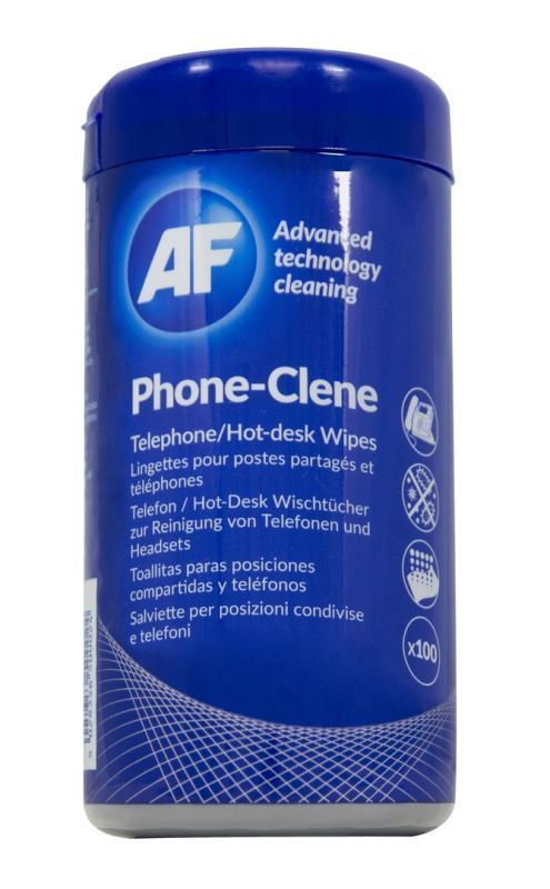 AF Phone-Clene - Čistící hygienické ubrousky na telefony/náhlavní soupravy AF (100 ks) 5028356501045