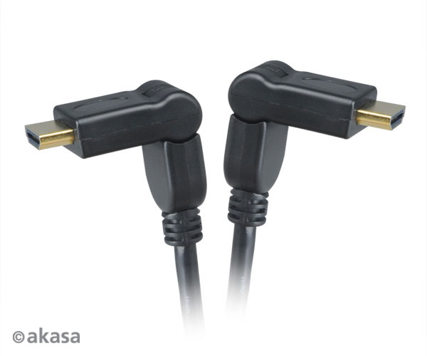 AKASA AK-CBHD11-20BK, výklopný vysokorýchlostný HDMI kábel s Ethernetom