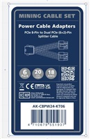 AKASA kabel PCIe 8-Pin na Dual PCIe (6+2)-Pin Splitter cable, 6 Sets AK-CBPW24-KT06