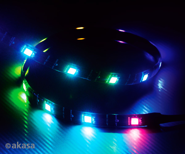 AKASA LED pásek Vegas MBA / 7x magnet / 60cm / 15x LED / 5V / AK-LD07-60RB