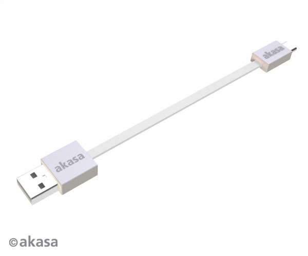 AKASA - Proslim - USB 2.0 A na mikro B - 15 cm bíl