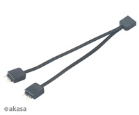 AKASA rozbočovač pro RGB LED 1x female/2x male, 2ks v balení, černá AK-CBLD08-KT02