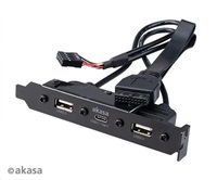 AKASA - USB 3.1 gen 1 typ C a 2xTyp A 2.0 záslepka AK-CBUB53-40BK