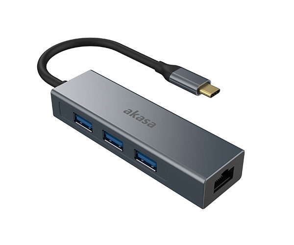 AKASA - USB Type-C 4-in-1 hub s Ethernetem AK-CBCA20-18BK