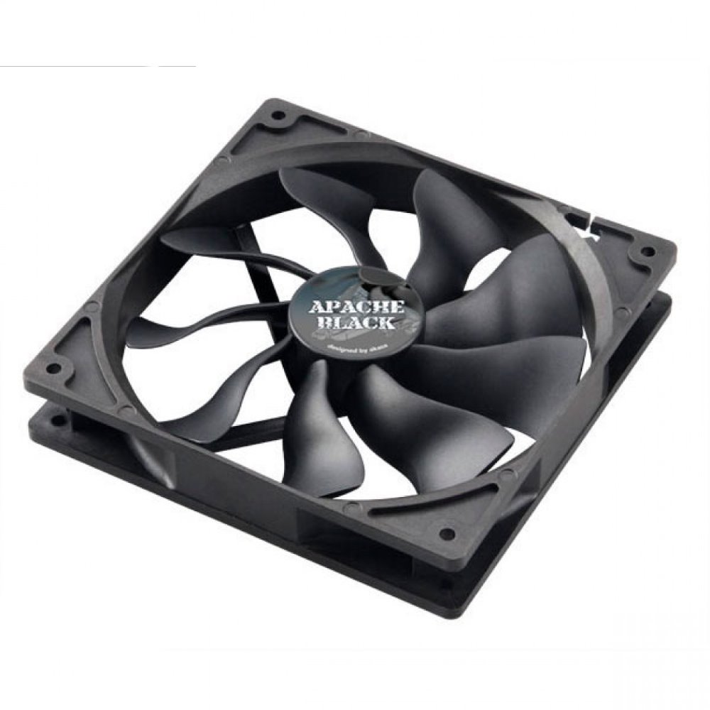 AKASA ventilátor APACHE Black 14cm / AK-FN062 / 4pin / Hydro-dynamické ložisko / Reg. PWM / černý