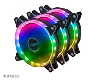 AKASA ventilátor VEGAS AR7, sada 3x120mm RGB LED + prodlužovací kabel AK-FN107