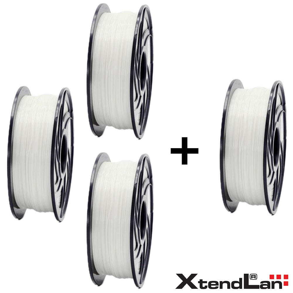 AKCE 3+1 ZDARMA - XtendLAN PLA filament 1,75mm bílý 1kg 3DF-PLA1.75-WT 1kg