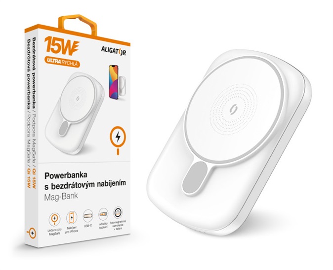 ALI bezdr. PB Mag-Bank, 5000mAh AMS03WT 8596426100445