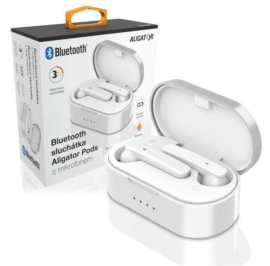 ALI PODS, BT TWS sluchátka, bílá TWS03WT 8595181194607