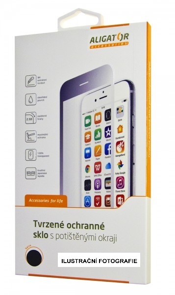 Aligator ochranné sklo PRINT Samsung A40, černá GLP0055