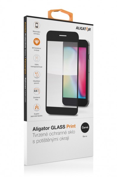 ALIGATOR PRINT Ochranné tvrzené sklo, Samsung A33 5G, černá, celoplošné lepení GLP0184