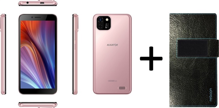 Aligator S5550 Duo 16GB Gold+XS2 černá 100001880423