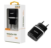 Aligator síťová nabíječka Turbo charge, USB výstup 1A, černá - bulk