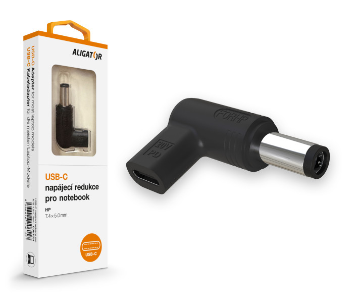Aligator USB-C napájecí redukce 7,4 x 5,0 mm pro notebooky HP CONT007