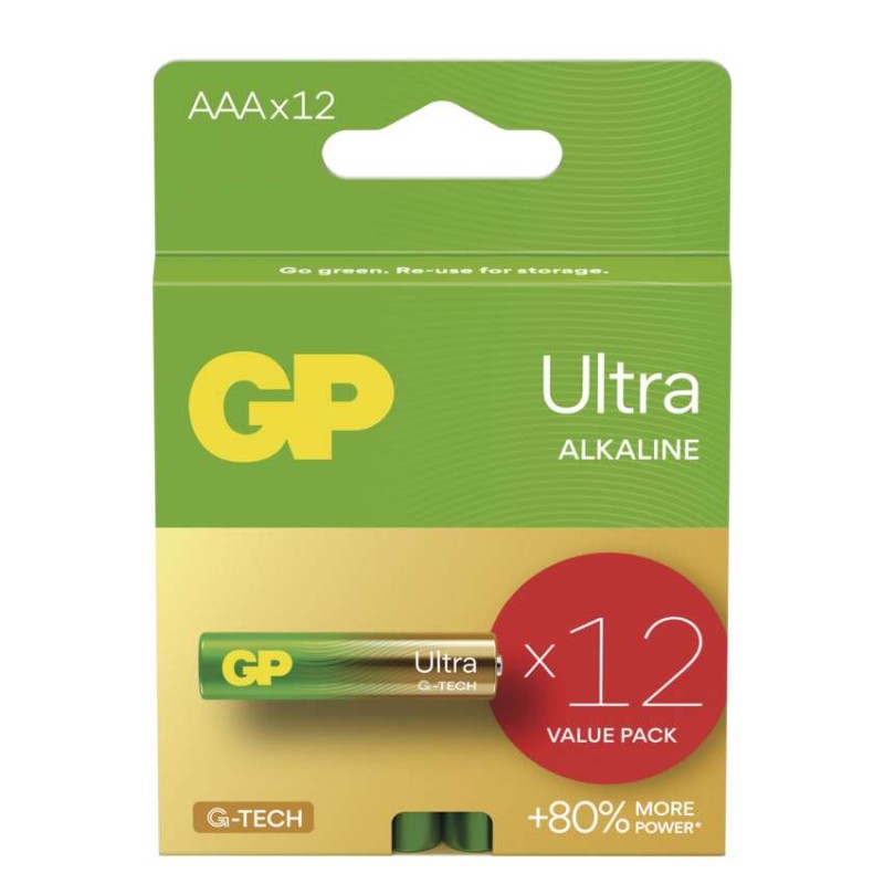 Alkalická batéria GP Ultra LR03 (AAA), 12 ks 4891199218552