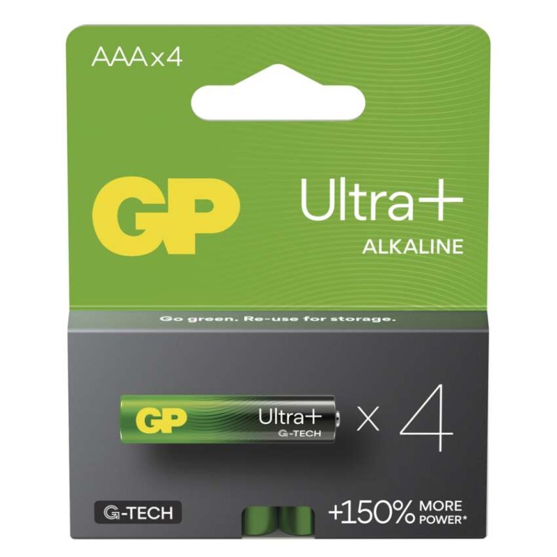 Alkalická batéria GP Ultra Plus LR03 (AAA) 4 ks 04891199203992