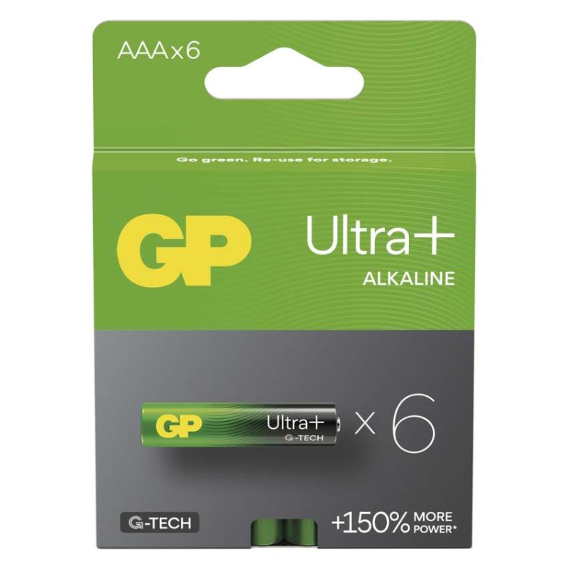 Alkalická batéria GP Ultra Plus LR03 (AAA), 6 ks 4891199204739