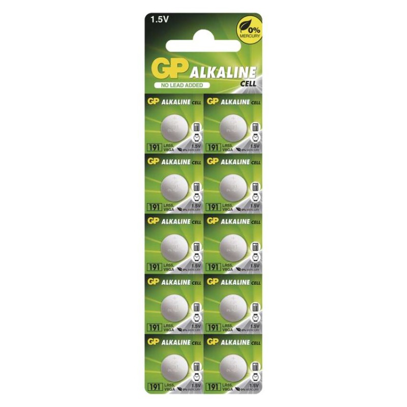 Alkalická gombíková batéria GP LR1120 (191F), 10 ks 4891199015526