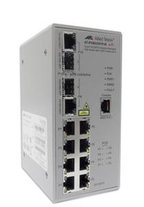 Allied Telesis, 8 Port Managed POE Standalone Fast Ethernet Industrial Switch. External 48V Supply AT-IFS802SP/POE(W)-8