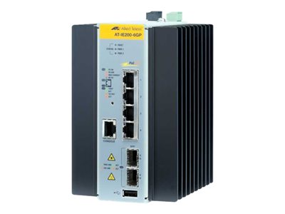 Allied Telesis AT IE200-6GP - Přepínač - řízený - 4 x 10/100/1000 (PoE+) + 2 x gigabitů SFP - lze m AT-IE200-6GP-80
