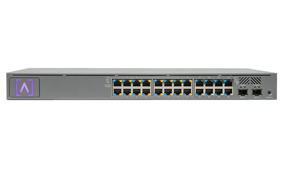 ALTA Switch 24 POE - 24x Gbit RJ45, 2x SFP+ port, 16x PoE 802.3at (PoE budget 240W) S24-POE