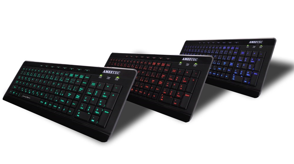 AMEI Keyboard AM-K3001R Professional Letter Red Illuminated Keyboard (CZ layout) AMEI AM-K3001R