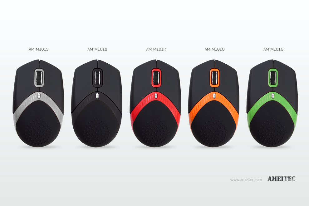 AMEI Mouse AM-M101R ErgoMouse Red 800/1600dpi USB AMEI AM-M101R