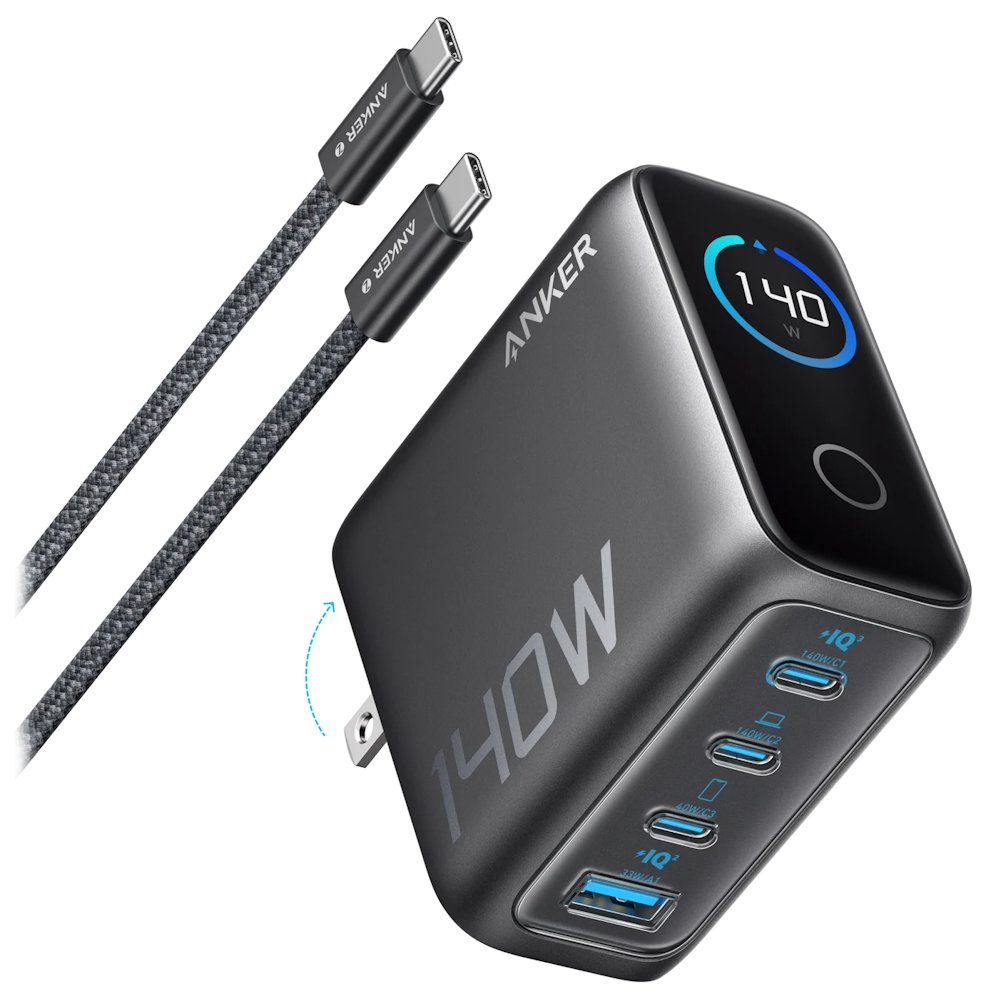 Anker 140 W, 3× USB-C, 1× USB sivá nabijacka do siete B2697GZ1