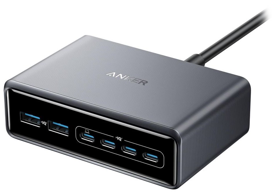 Anker Prime Nabíjecí Základna/ 200W/ 4x USB-C/ 2x USB/ GaN/ stříbrná A2683341