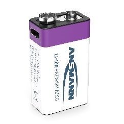 Ansmann Li-ion 9V Block, min 340mAh, s nabíjecí elektronikou, USB-C 14513