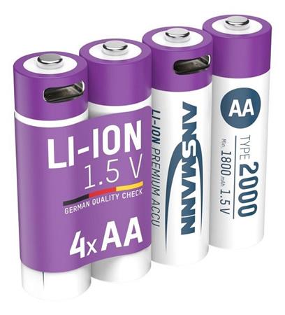 Ansmann Li-ion AA , min 1800mAh, s nabíjecí elektronikou, USB-C 14511