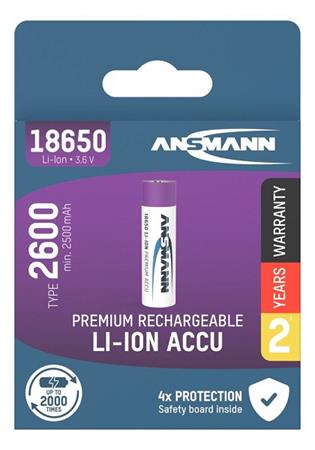 Ansmann Li-ion Akku 18650 , min 2600mAh 12636