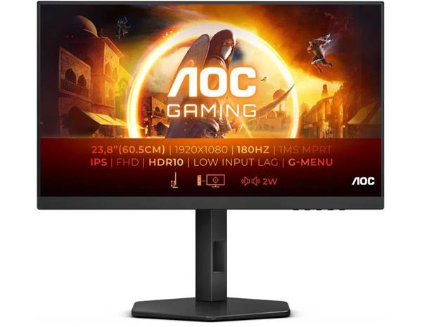 AOC 24G4X 23,8" Fast IPS 1920x1080 1000:1 1ms 300cd HDMI DP pivot repro čierny 180Hz