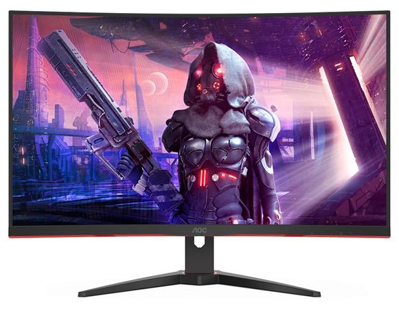 AOC LCD herní CQ32G2SE 31,5" zakřivený VA FreeSync/2560x1440@165Hz/80M:1/1ms/250cd/3000:1/2xHDMI/DP/Repro/VE CQ32G2SE/BK