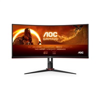AOC LCD herní CU34G2XP 34" zakřivený VA 21:9 FreeSync/3440x1440@180Hz/1ms/400cd/80mil:1/2xHDMI/2xDP/4xUSB/VE CU34G2XP/BK