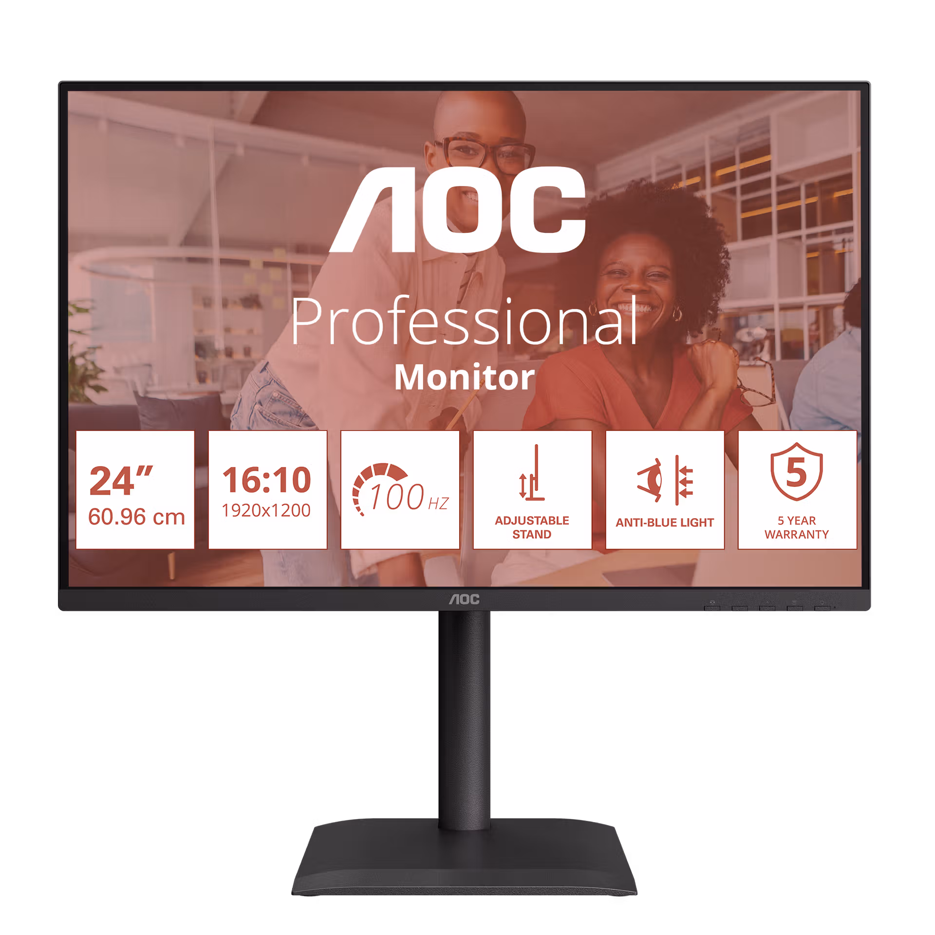 AOC LCD X24E4U 24" IPS 16:10/1920x1200@100Hz/4ms/300cd/VGA/HDMI/DP/4xUSB/Repro/Pivot/HAS/VESA
