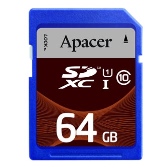 Apacer pamäťová karta Secure Digital, 64GB, SDXC, AP64GSDXC10U1-R, UHS-I U1 (Class 10)