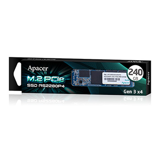 Apacer SSD AS2280P4 240GB M.2 PCIe Gen3 x4 NVMe, 1600/1000 MB/s AP240GAS2280P4-1