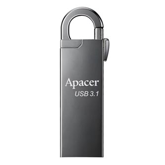 Apacer USB flash disk, 3.1, 16GB, AH15A, strieborný, strieborná, AP16GAH15AA-1, s karabinkou